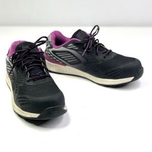 Brahma steel toed sneakers work shoes black ombre with purple 9.5